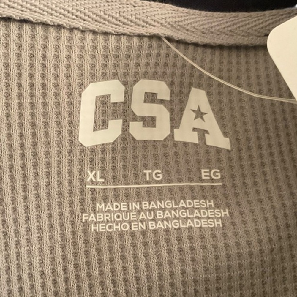 CSA Chicago Bears NFL Mens XL Waffle Knit Raglan Thermal Hoodie Grey Navy New - Picture 4 of 13